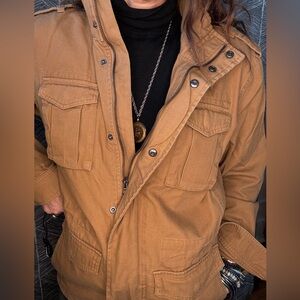 Bleecker & Broad Sherpa Lined Military Jacket Utility‎ Coat Sz M